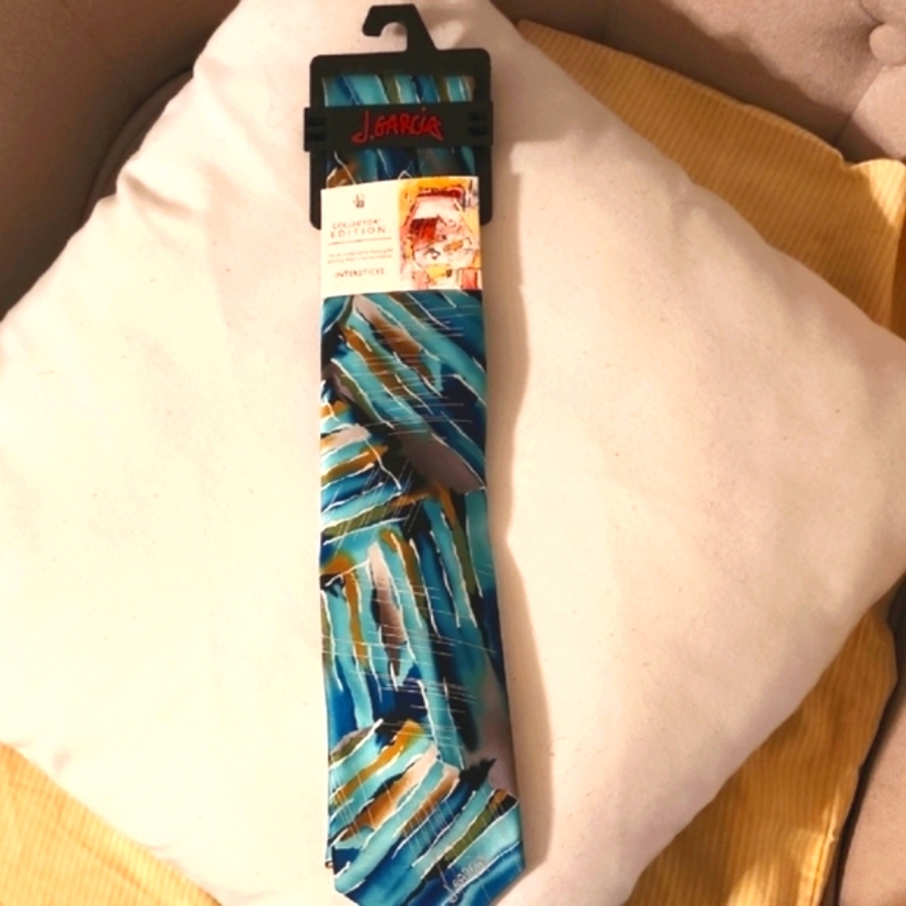 New!JerryGarcia Collection Edition Tie - Blue/Green Classic INTERSTICES colorful